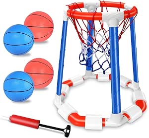 Pool Basketball Hoop Floating Set, Pool Toys and Pool Games for Kids and Adults,
Durable Basketball Hoop with Balls Pump for Pool, Outdoor Swimming Water Play
Family Party for Summer