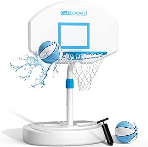 AWII SPORT Adjustable Pool Basketball Hoop Poolside 36IN White Backboard