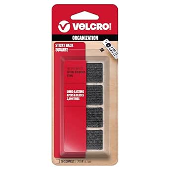 VELCRO Brand Mounting Squares, Black, 7/8 Inch, 20 pk